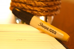 Our new favorite remodeling tool, the Sharpie pen.  