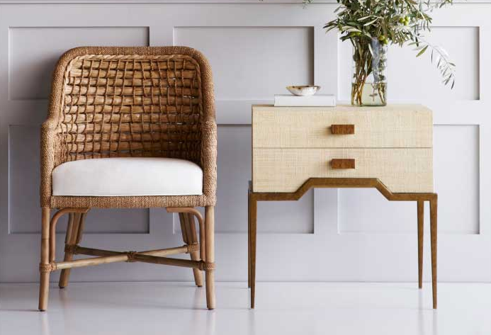 Rattan Chair and Side Table 